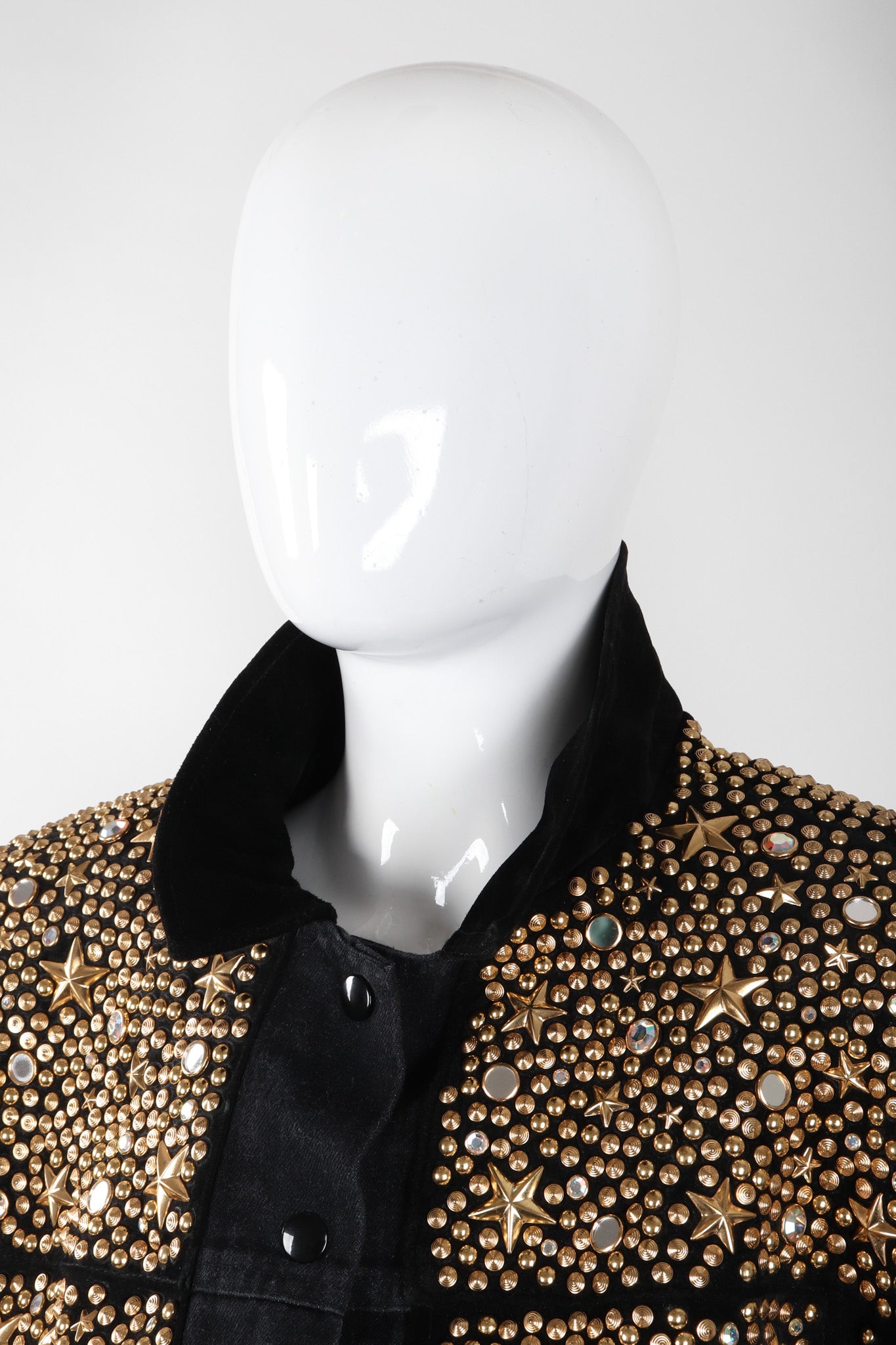 Recess Los Angeles Vintage K.Baumann Gold Starry Studded Embellished Jacket