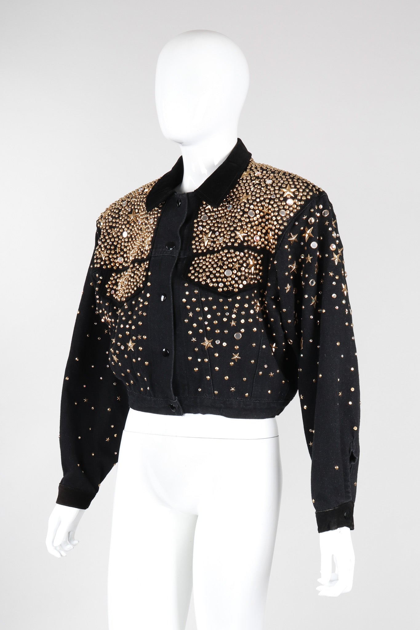 Recess Los Angeles Vintage Katherine K.Baumann Gold Starry Studded Embellished Jacket