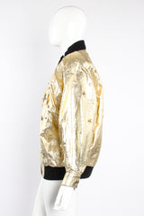 Vintage K.Baumann Studded Gold Leather Bomber Jacket on Mannequin side at Recess Los Angeles