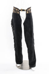 Vintage K.Baumann Stardust Studded Fringe Chaps mannequin front @ Recess LA