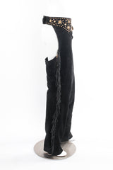 Vintage K.Baumann Stardust Studded Fringe Chaps mannequin  side @ Recess LA