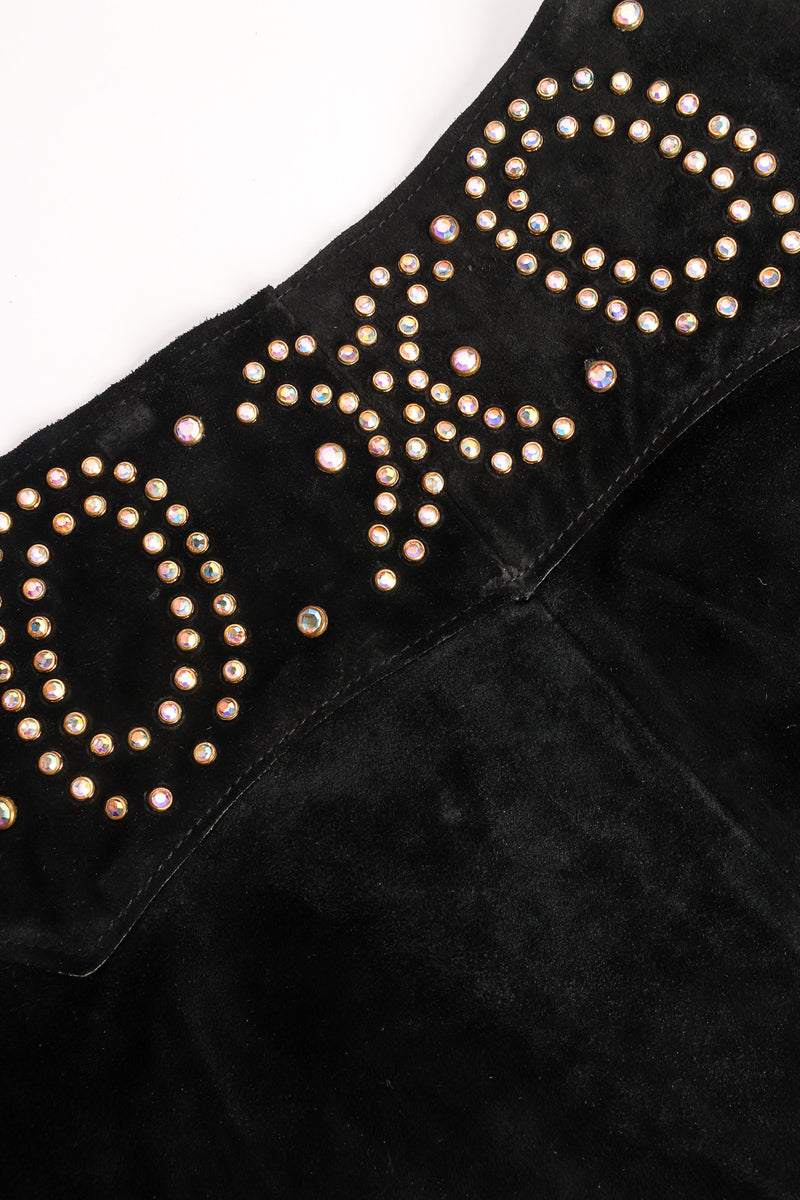 Vintage K.Baumann Studded Suede Chap Skirt Belt bedazzled xoxo waist @ Recess Los Angeles