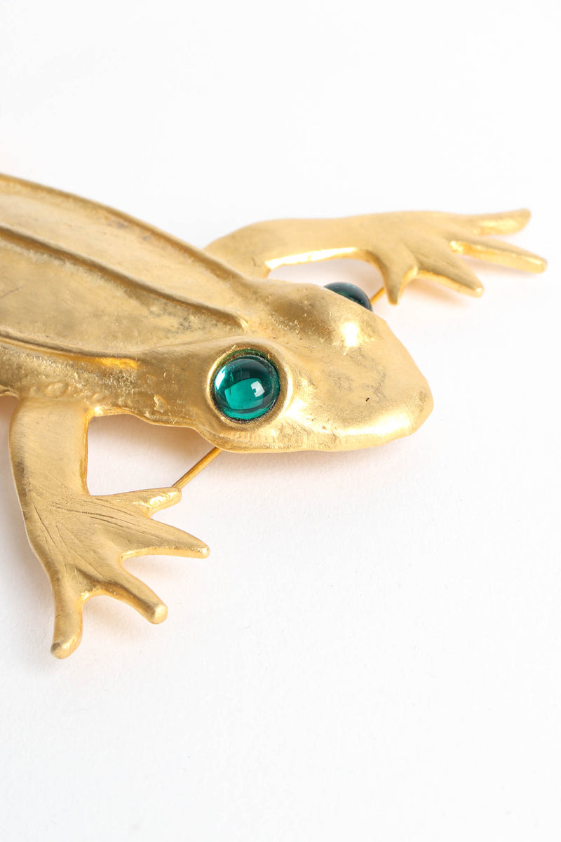 Vintage Kenneth Jay Lane Leaping Frog Brooch head/eyes close @ Recess Los Angeles