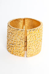 Vintage Kenneth Jay Lane Wide Textured Bracelet back hinge at Recess Los Angeles