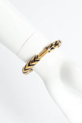 Vintage Kenneth Jay Lane Enamel Tiger Stripe Bracelet on mannequin backside @ Recess LA