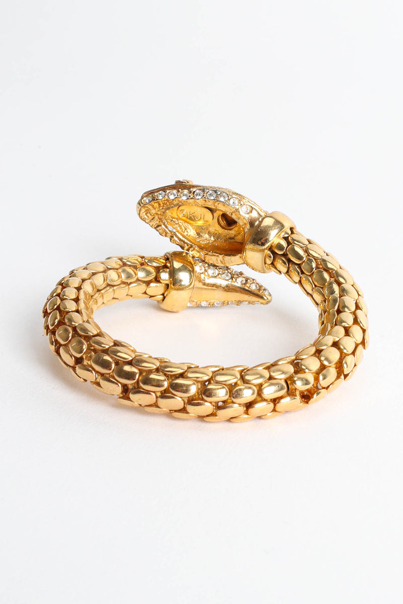 Vintage Kenneth Jay Lane Snake Rhinestone Wrap Bracelet back @ Recess LA