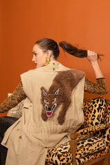 Vintage 1981 Kansai Yamamoto Wolf Duster Linen Vest on model @ Recess LA