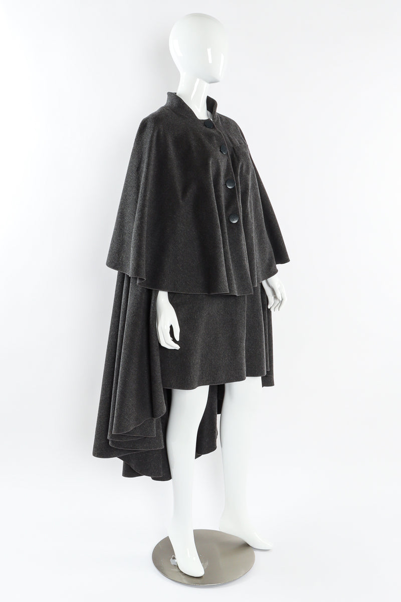 Vintage Karl Lagerfeld Tiered Cashmere Cape mannequin angle @ Recess LA