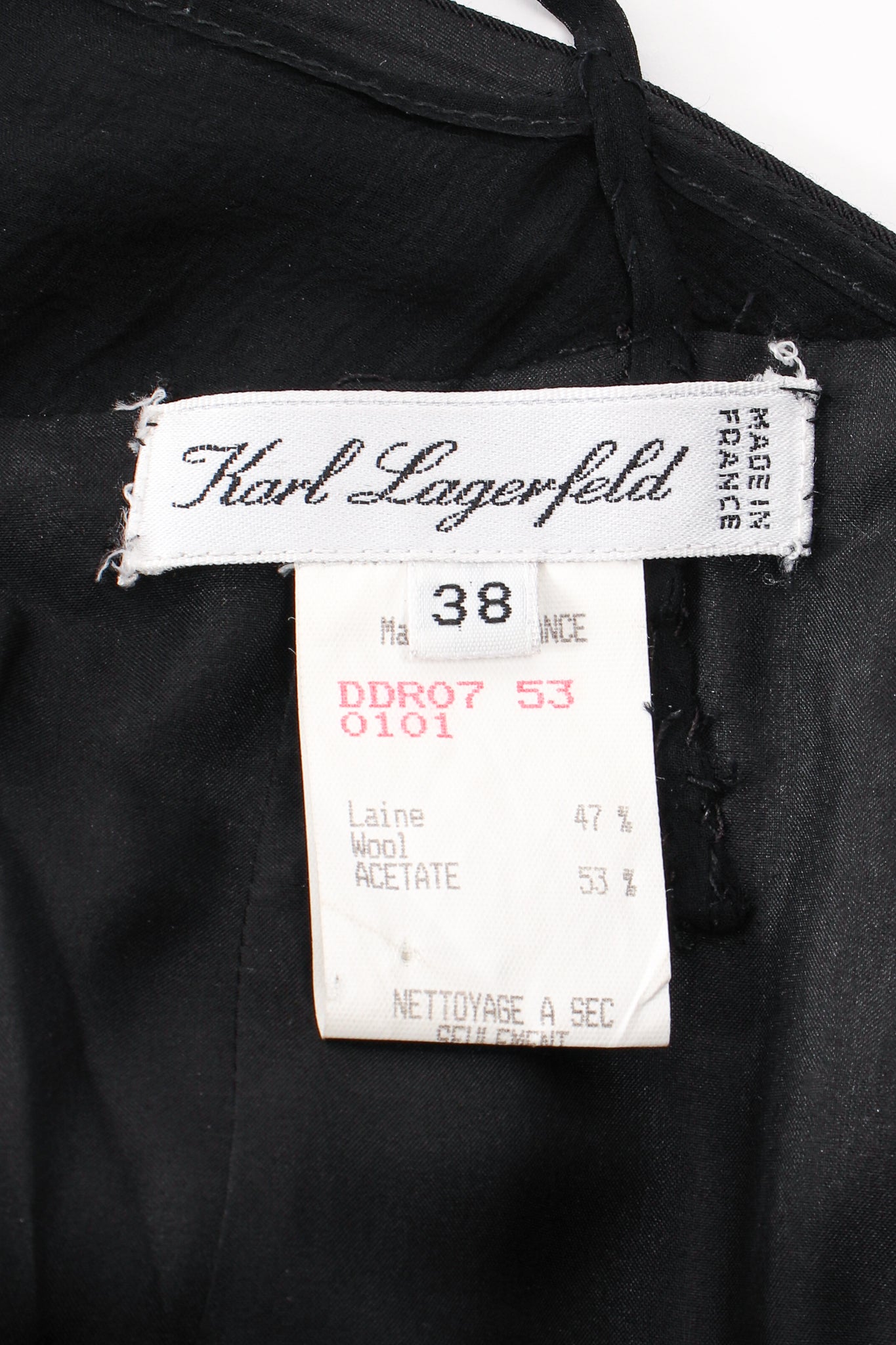 Vintage Karl Lagerfeld Layered Pointed Hem Dress label at Recess Los Angeles