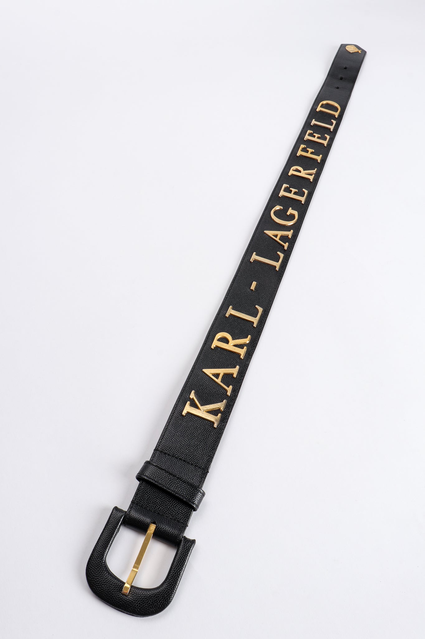 Vintage Karl Lagerfeld Leather Logo Belt at Recess Los Angeles