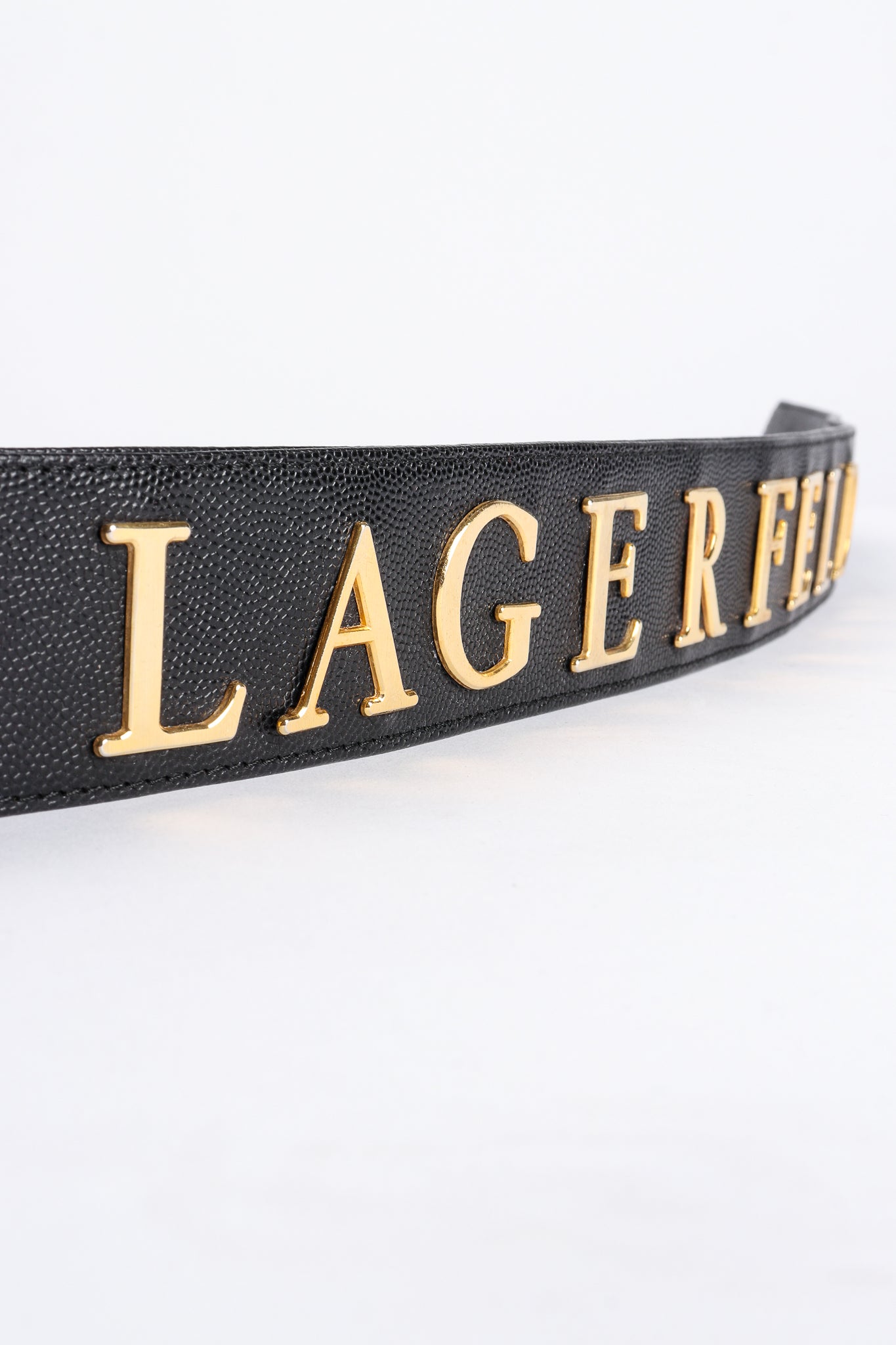 Vintage Karl Lagerfeld Leather Logo Belt at Recess Los Angeles