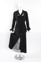 VIntage Karl Lagerfeld Mesh Cutout Jacket & Skirt Set on Mannequin front at Recess LA