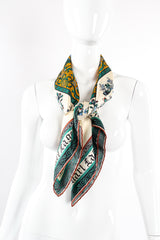 Vintage Karl Lagerfeld Calligraphic Illumination Art silk Scarf on Mannequin at Recess Los Angeles