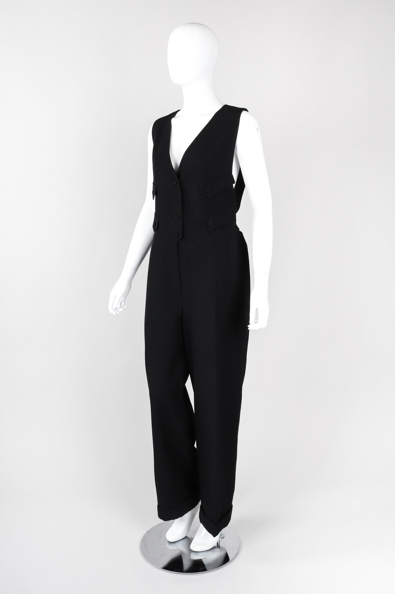 Recess Los Angeles Vintage Karl Lagerfeld Wool Vest Suiting Tuxedo Jumpsuit