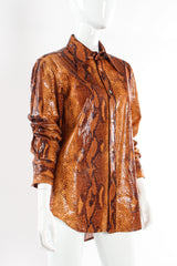 Vintage Katharine Hamnett Python Snake Print Blouse mannequin angle @ Recess LA