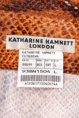 Vintage Katharine Hamnett Python Snake Print Blouse tag @ Recess LA