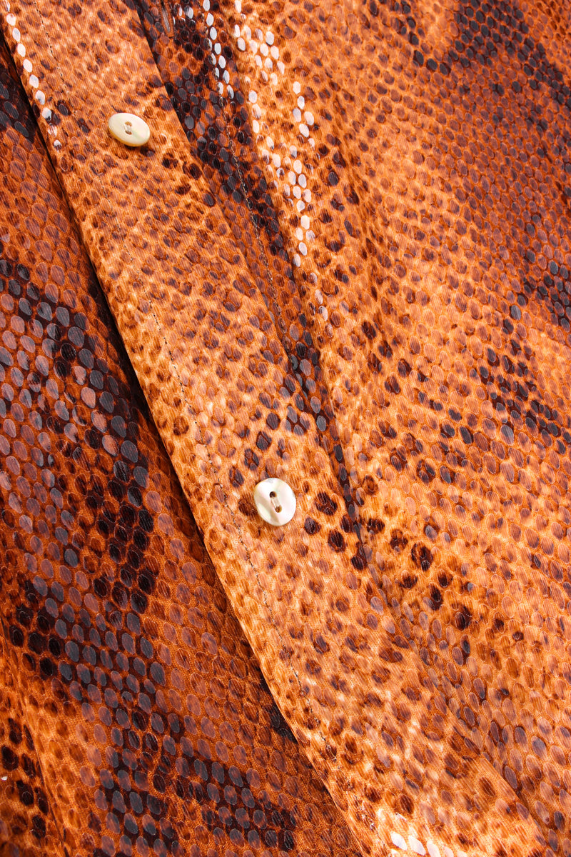 Vintage Katharine Hamnett Python Snake Print Blouse mother of pearl buttons @ Recess LA