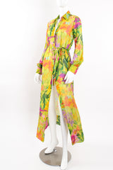 Vintage Ken Scott Tropical Chiffon Shirt Dress Duster on Mannequin front angle at Recess LA