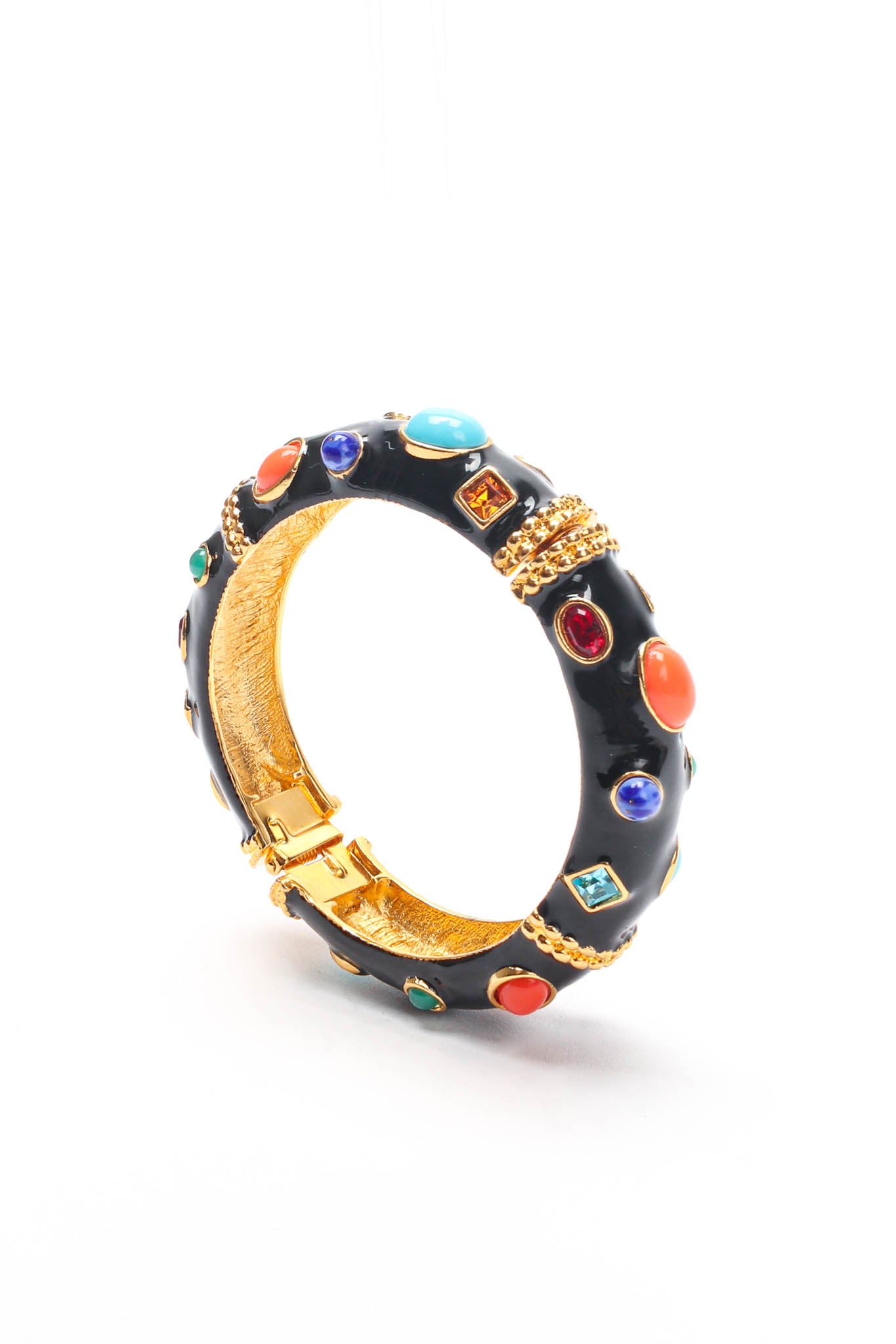 Vintage Kenneth Jay Lane Jeweled Enamel Bracelet front @ Recess LA