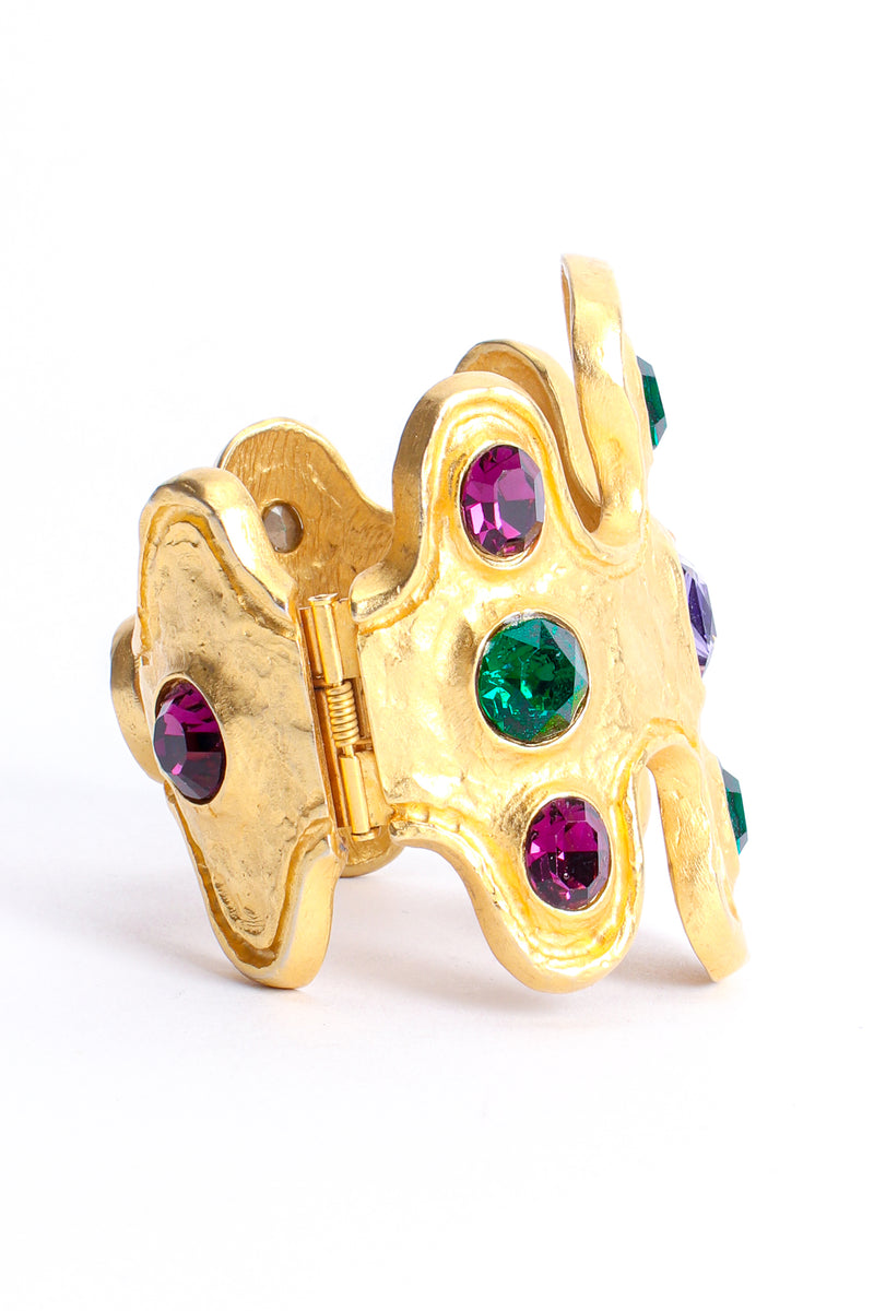 Vintage Kenneth Lane Jeweled Wavy Cuff Bracelet side at Recess Los Angeles