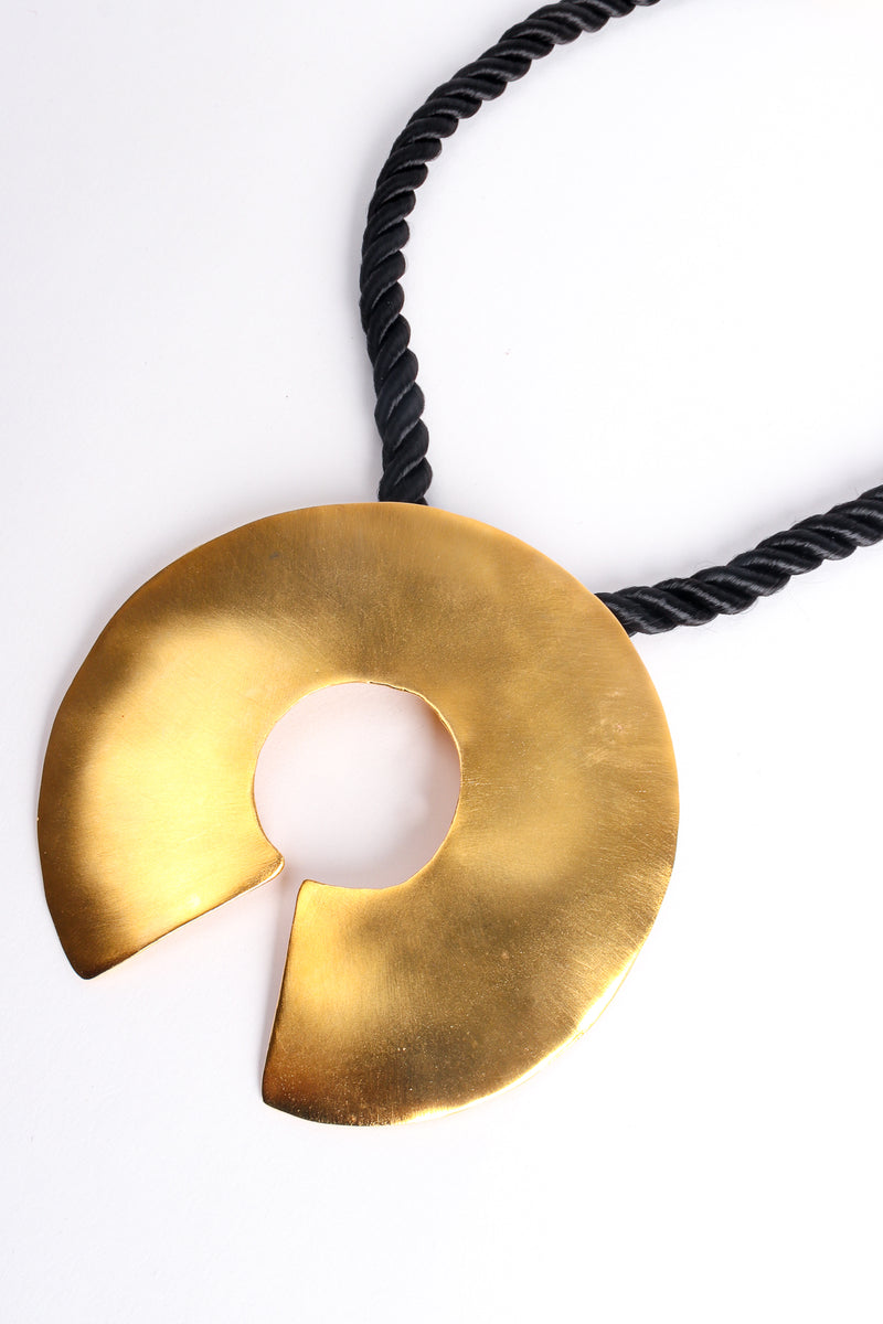 Vintage Kenneth Lane Modernist Disc Pendant Necklace detail at Recess Los Angeles