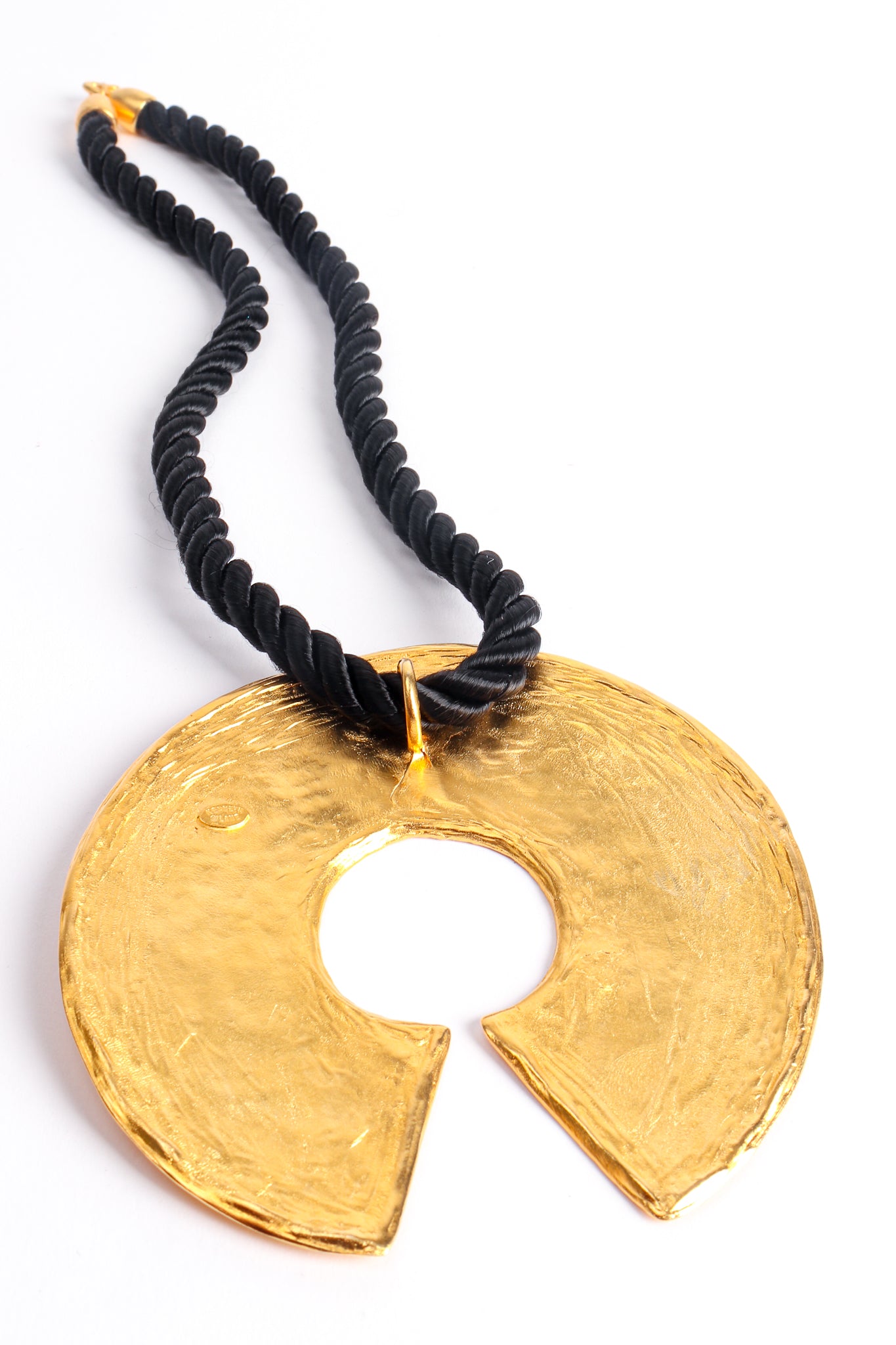 Vintage Kenneth Lane Modernist Disc Pendant Necklace backside at Recess Los Angeles