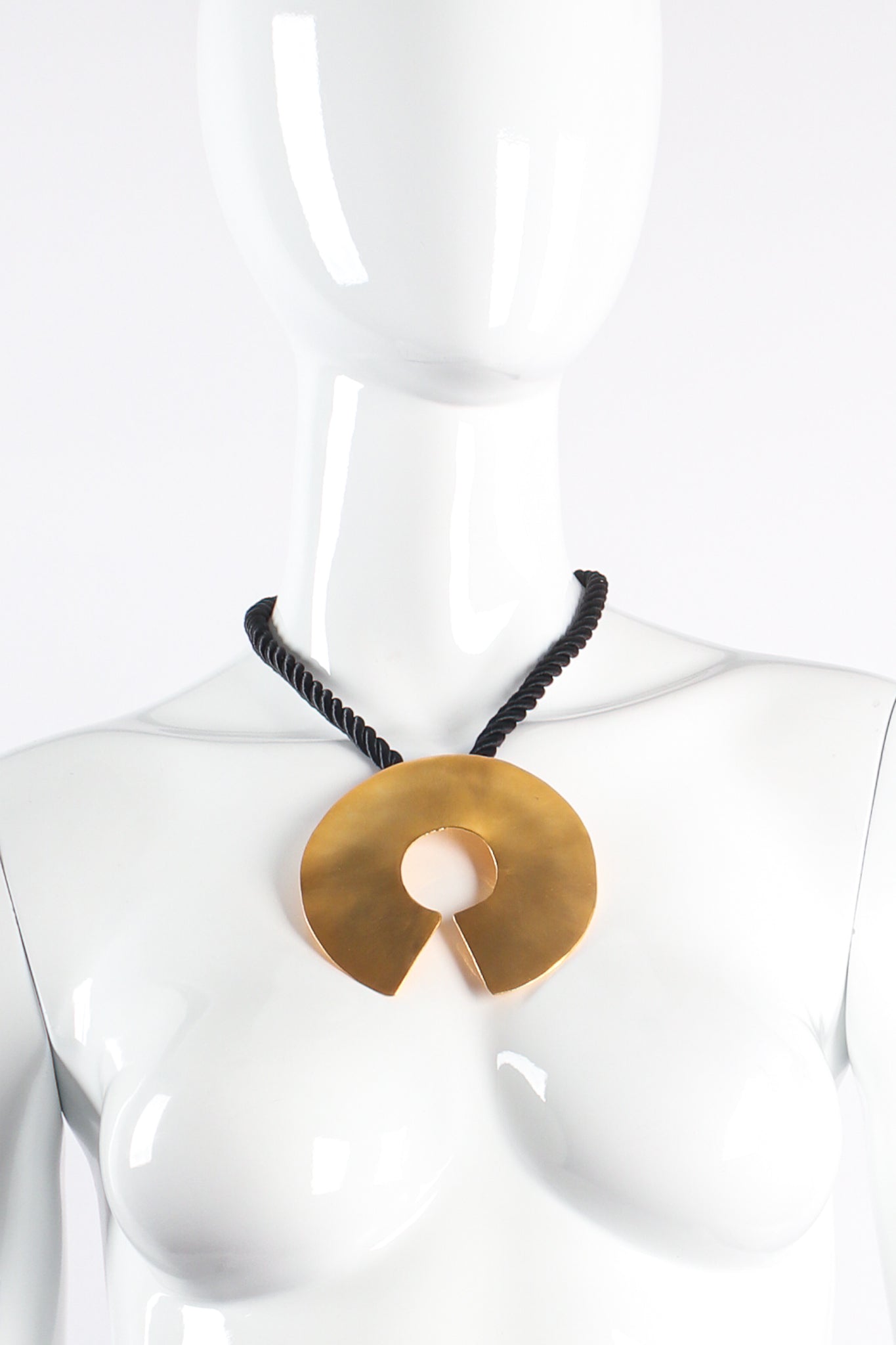 Vintage Kenneth Lane Modernist Disc Pendant Necklace on mannequin at Recess Los Angeles