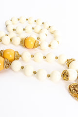 Vintage Kenneth Lane Filigree Bone Bead Layering Necklace bead detail at Recess Los Angeles 