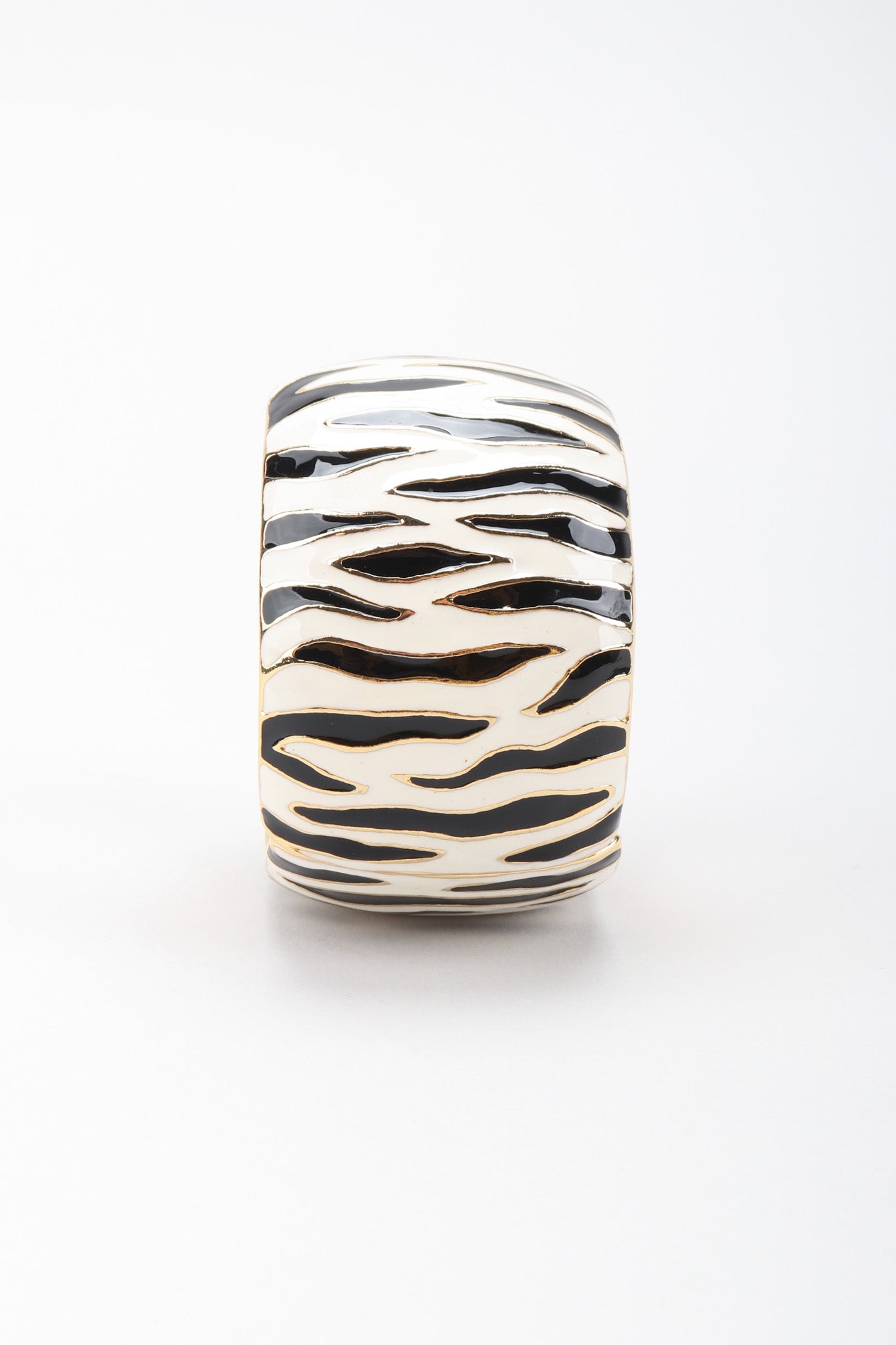 Recess Los Angeles Vintage Kenneth Jay Lane Zebra Enamel Cuff Bracelet