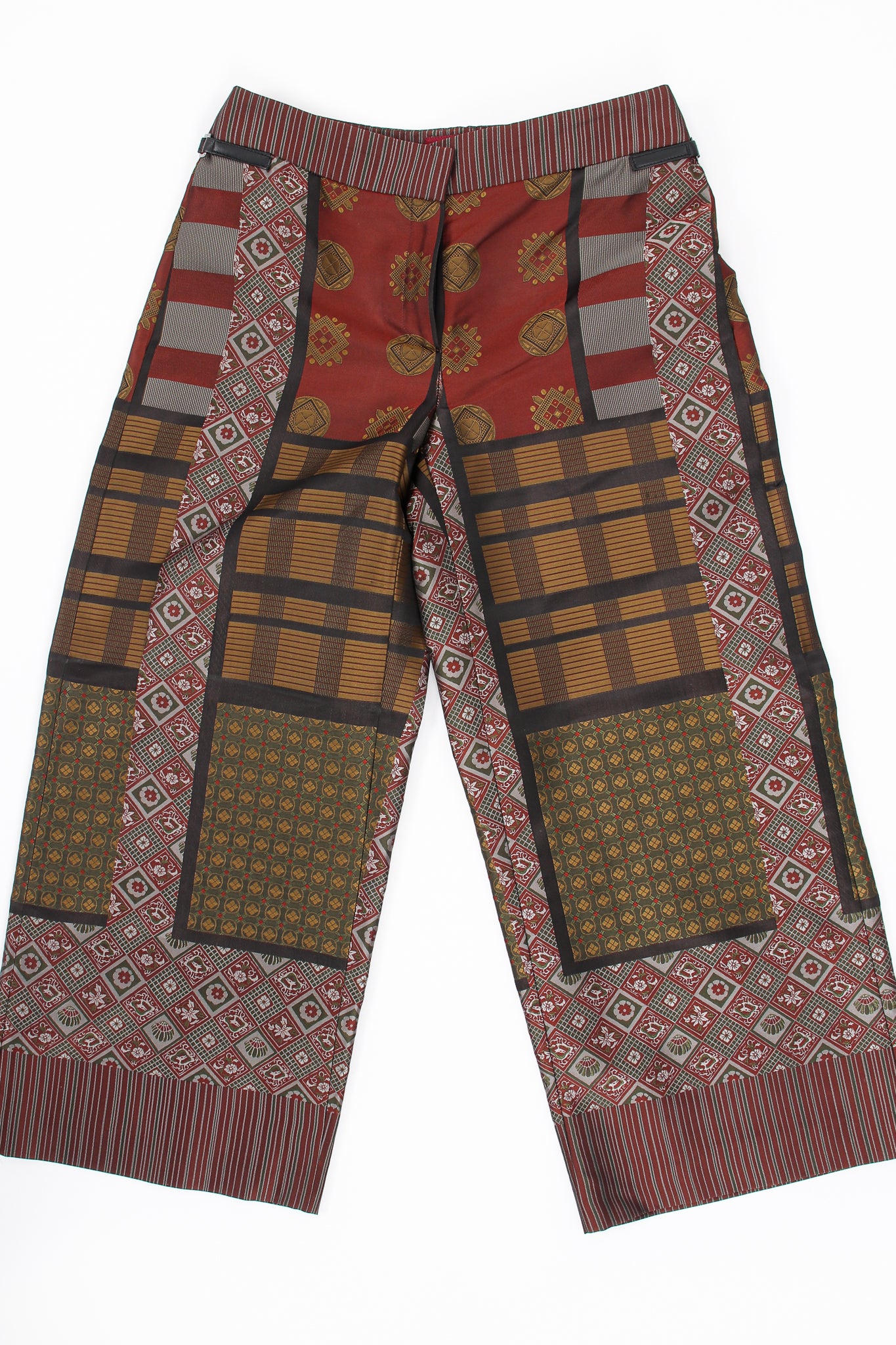 Vintage Kenzo Japanese Mon Shawl Top & Pant Set pant flat at Recess Los Angeles