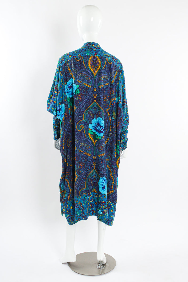 Vintage Kenzo Paisley Floral Tunic Shirt Dress mannequin back @ Recess LA