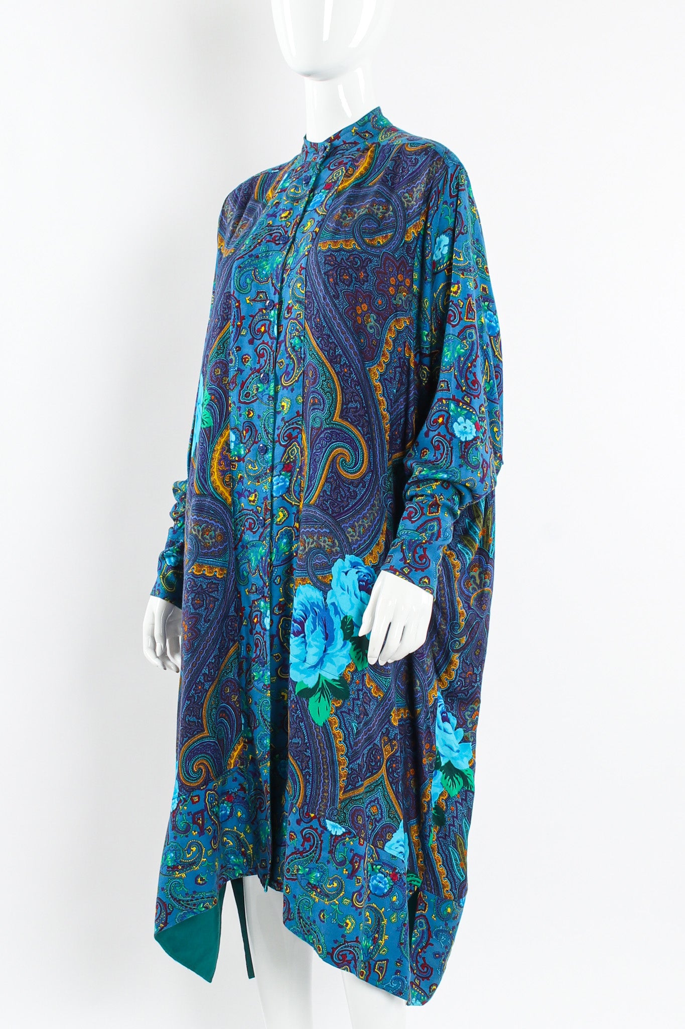 Vintage Kenzo Paisley Floral Tunic Shirt Dress mannequin @ Recess LA