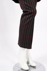 Vintage Kenzo Longline Pinstripe Jacket & Pant Suit on Mannequin pant cuff at Recess Los Angeles