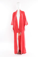 Carmine pink floral embossed kimono mannequin front full arms down @recessla