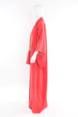 Carmine pink floral embossed kimono mannequin side arms down @recessla