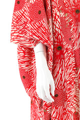 Red winter floral kimono mannequin sleeve close @recessla