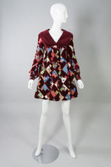 Gayle Kirkpatrick Velvet Patchwork Micro MiniDress