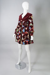 Gayle Kirkpatrick Velvet Patchwork Micro MiniDress