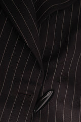 Vintage Krizia Pinstripe High Slit Wool Coat pinstripe/button close @ Recess Los Angeles