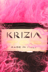 Vintage Krizia Hot pInk Slim Mongolian Fur Coat label at Recess Los Angeles