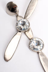 Vintage Krizia Rhinestone Propeller Drop Earrings detail at Recess Los Angeles