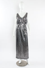 Vintage Krizia Metallic Sequin Silk Dress mannequin front @ Recess LA