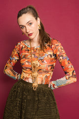 Vintage Jean Paul Gaultier 1994 Bollywood Mesh Top on Emily @ Recess Los Angeles