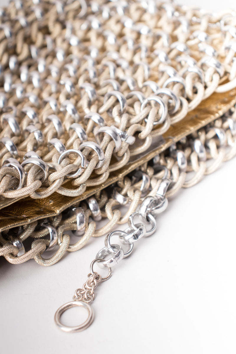 Lewis Vintage Champagne Mixed Metal Chain Link Bag