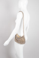 Lewis Vintage Champagne Mixed Metal Chain Link Bag