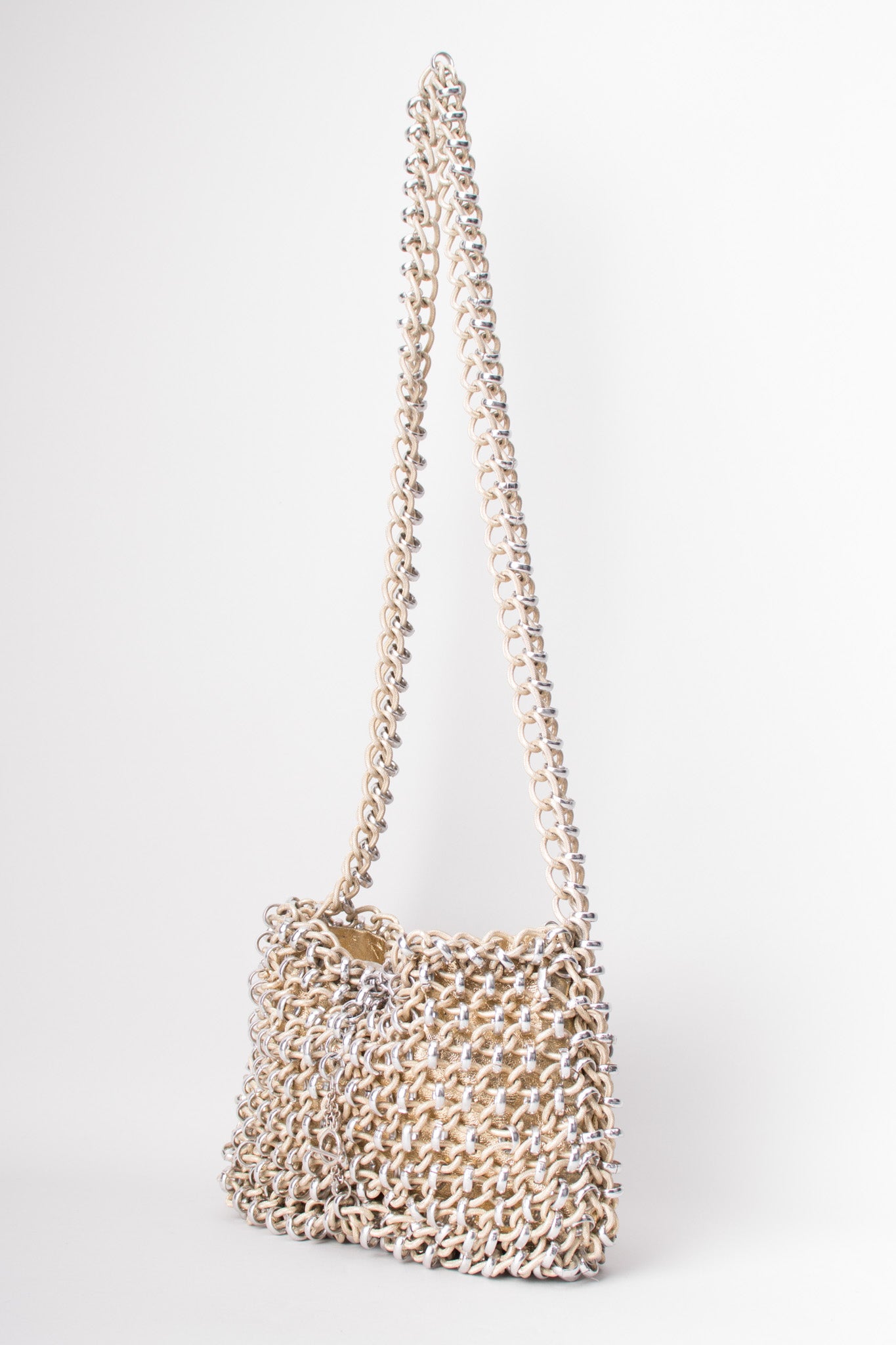 Lewis Vintage Champagne Mixed Metal Chain Link Bag