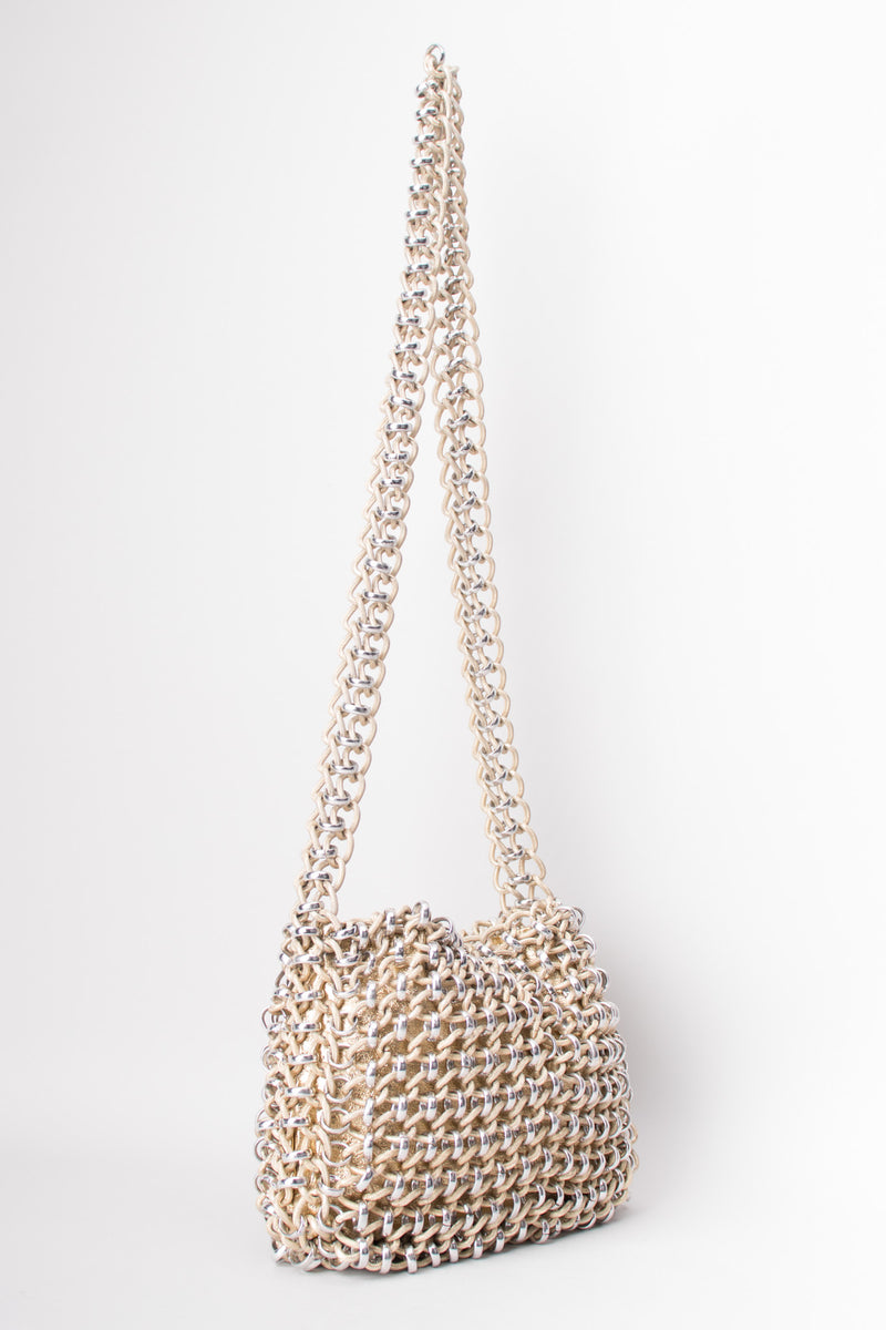 Lewis Vintage Champagne Mixed Metal Chain Link Bag