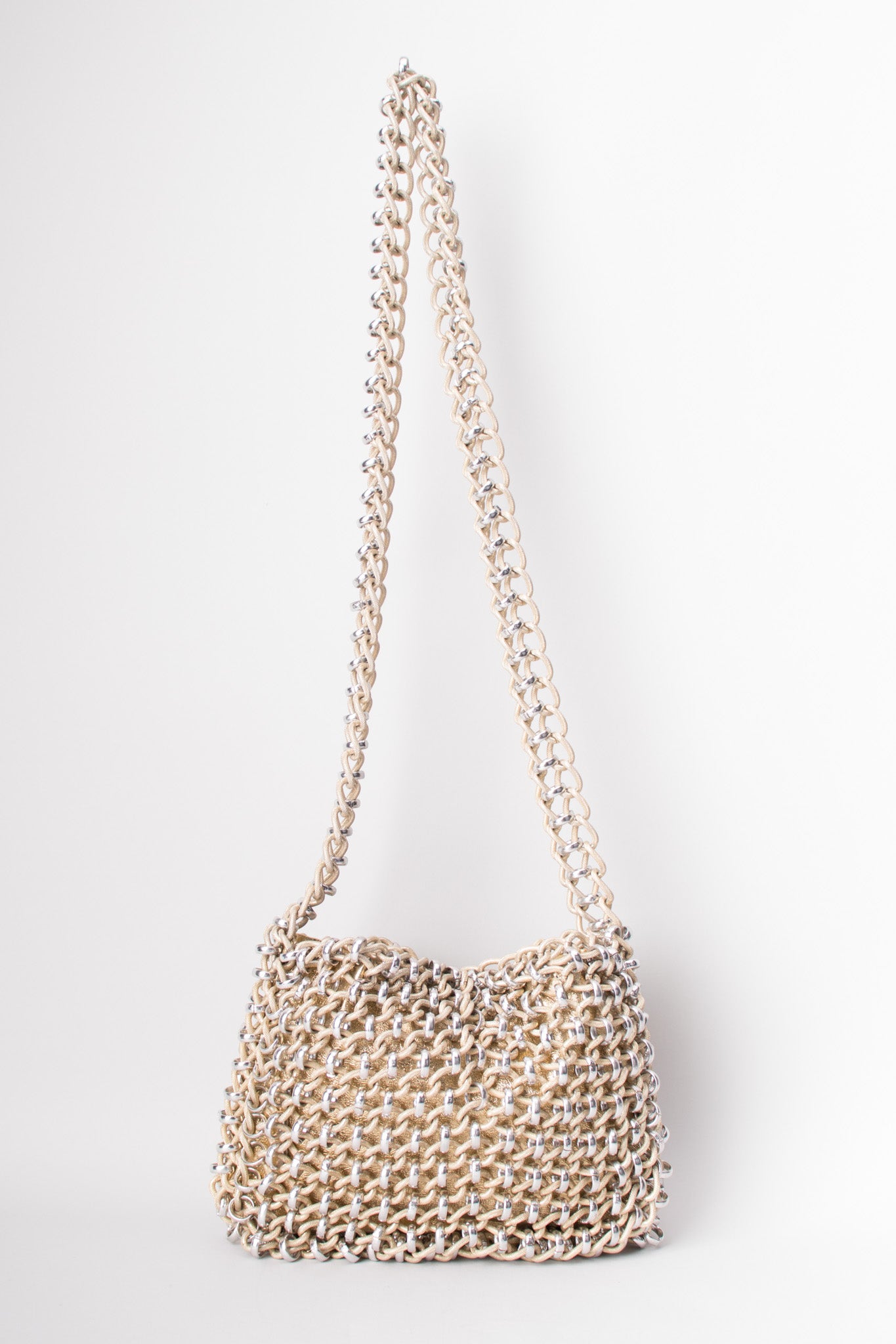 Lewis Vintage Champagne Mixed Metal Chain Link Bag