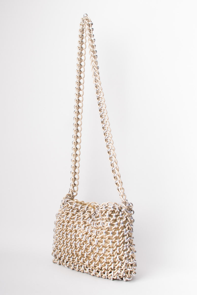 Lewis Vintage Champagne Mixed Metal Chain Link Bag