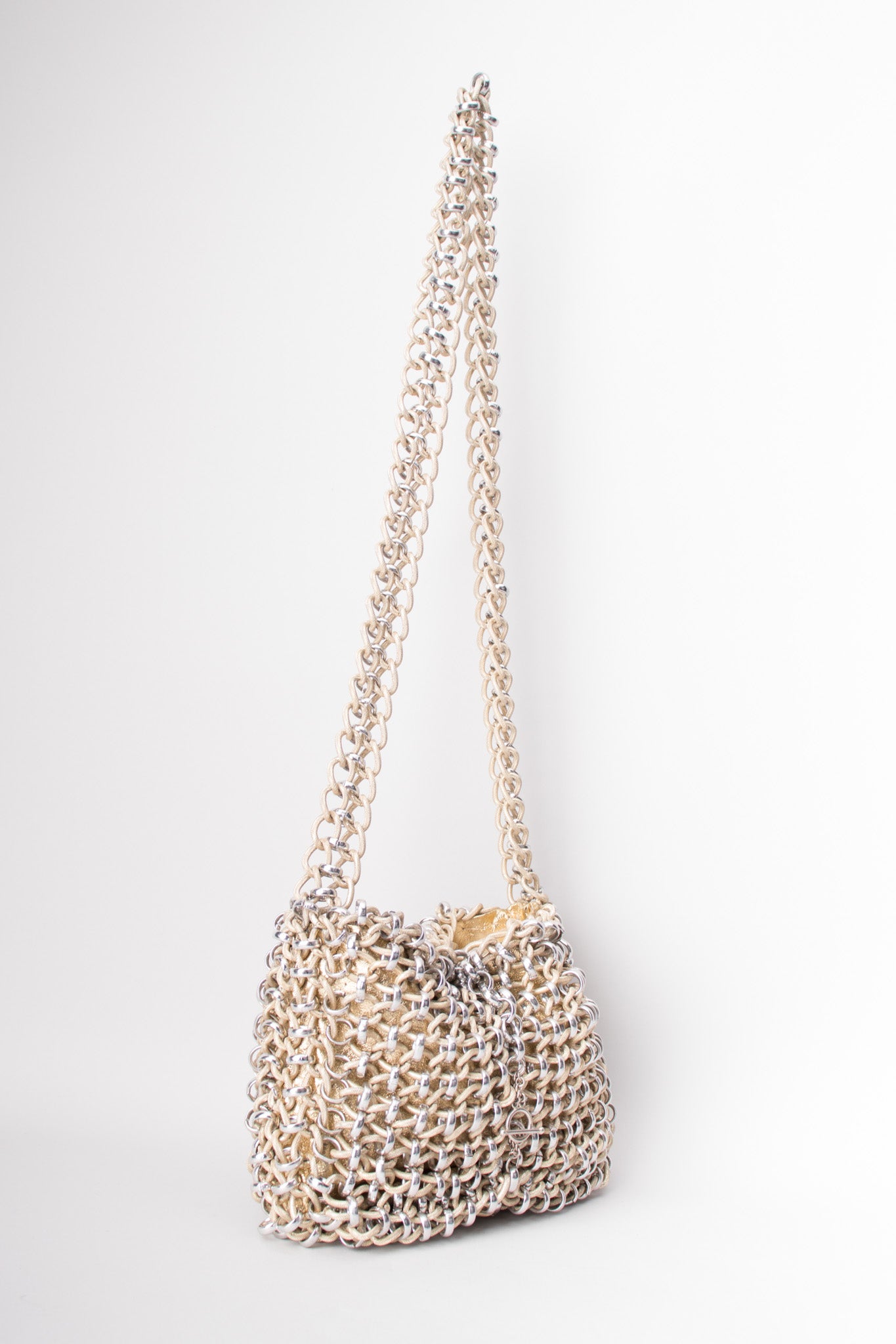 Lewis Vintage Champagne Mixed Metal Chain Link Bag